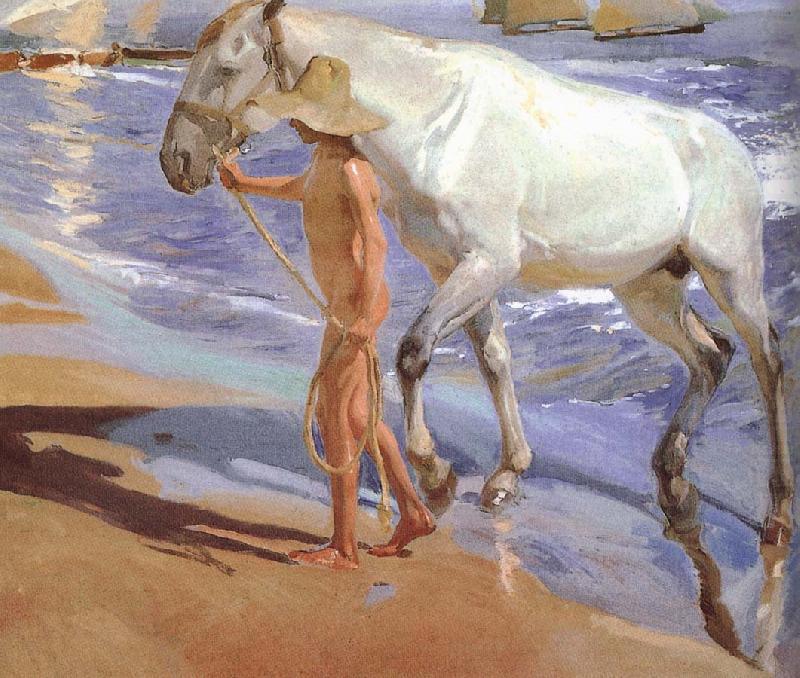 Horse bath, Joaquin Sorolla